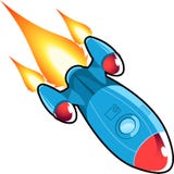 Cartoon Space Rocket On Mission Stock Photo - Image: 27923260