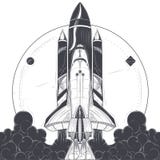 Space shuttle with carrier rockets launch vector stock illustration Space shuttle with carrier rockets launch vector stock illustration
