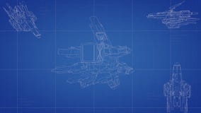 Spaceship blueprint animation