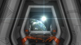 Spaceship corridor scene