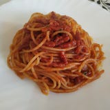 Spaghetti Amatriciana fotografie stock Spaghetti Amatriciana fotografie stock