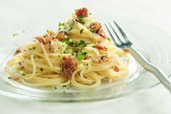 Spaghetti Carbonara Royalty Free Stock Photography Spaghetti Carbonara Royalty Free Stock Photography