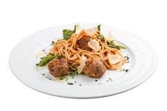 Spaghetti in tomato sauce with meatballs royalty free stock image Spaghetti in tomato sauce with meatballs royalty free stock image