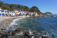 Spain old fishermen houses Palamos Costa Brava Royalty Free Stock Images Spain old fishermen houses Palamos Costa Brava Royalty Free Stock Images