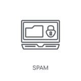 Spam linear icon. Modern outline Spam logo concept on white back stock illustration Spam linear icon. Modern outline Spam logo concept on white back stock illustration