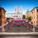 Spanische Schritte an der Dämmerung, Rom, Italien, Europa lizenzfreies stockbild Spanische Schritte an der Dämmerung, Rom, Italien, Europa lizenzfreies stockbild