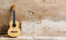Spanish guitar on wall