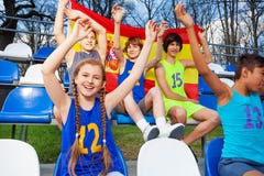 Spanish sport fans supporting their team Stock Photography Spanish sport fans supporting their team Stock Photography