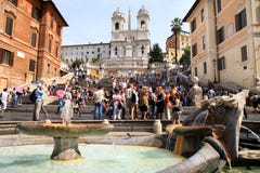 Spanish Steps and early baroque fountain, Rome