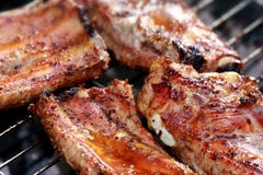 Spareribs On The Grill Royalty Free Stock Image