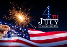 Sparkler With American Flag stock images Sparkler With American Flag stock images