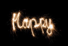 Sparkler feliz imagen de archivo libre de regalías Sparkler feliz imagen de archivo libre de regalías