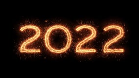 Sparkling hot new year of 2022 glowing text