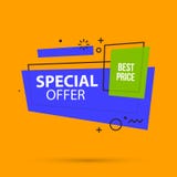 Special offer banner template in colorful memphis style