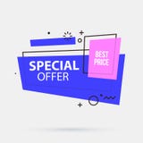 Special offer banner template in memphis geometric style