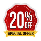 Special offer 20% off label or sticker. On white background, vector illustration stock illustration Special offer 20% off label or sticker. On white background, vector illustration stock illustration