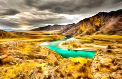 Spectacular views of the river, canyon and sky royalty free illustration Spectacular views of the river, canyon and sky royalty free illustration