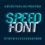 Speed alphabet font. Fast wind effect oblique type letters and numbers. Royalty Free Stock Image Speed alphabet font. Fast wind effect oblique type letters and numbers. Royalty Free Stock Image