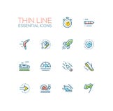 Speed - modern vector single thin line icons set Royalty Free Stock Photography Speed - modern vector single thin line icons set Royalty Free Stock Photography