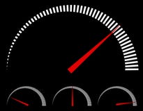 Speedometer or generic meters, gauges with red needle vector illustration Speedometer or generic meters, gauges with red needle vector illustration