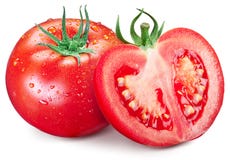 Spela golfboll i hål tomaten och halvan med vattendroppar på dem Royaltyfri Bild Spela golfboll i hål tomaten och halvan med vattendroppar på dem Royaltyfri Bild