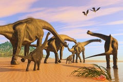 Spiaggia del Brachiosaurus royalty illustrazione gratis Spiaggia del Brachiosaurus royalty illustrazione gratis