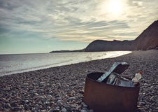 Spiaggia di Sidmouth al tramonto fotografia stock libera da diritti Spiaggia di Sidmouth al tramonto fotografia stock libera da diritti
