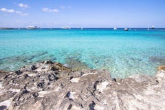 Spiaggia Ses Illetas, Formentera, Spagna Fotografia Stock Libera da Diritti Spiaggia Ses Illetas, Formentera, Spagna Fotografia Stock Libera da Diritti