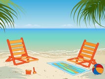 Spiaggia tropicale illustrazione di stock Spiaggia tropicale illustrazione di stock