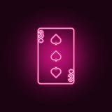 Spielkarte, ragen die Ikone mit drei Karten empor Elemente des Netzes in den Neonartikonen Einfache Ikone f?r Website, Webdesign, vektor abbildung Spielkarte, ragen die Ikone mit drei Karten empor Elemente des Netzes in den Neonartikonen Einfache Ikone f?r Website, Webdesign, vektor abbildung