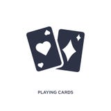 Spielkarteikone auf weißem Hintergrund Einfache Elementillustration vom magischen Konzept lizenzfreie abbildung Spielkarteikone auf weißem Hintergrund Einfache Elementillustration vom magischen Konzept lizenzfreie abbildung