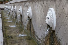 Historical Venetian fountain with Lions head at Spili Crete Greece. royalty free stock image Historical Venetian fountain with Lions head at Spili Crete Greece. royalty free stock image