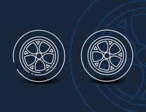 Spinga l'icona lineare - simbolo o segno minimo del pneumatico dell'automobile illustrazione vettoriale Spinga l'icona lineare - simbolo o segno minimo del pneumatico dell'automobile illustrazione vettoriale