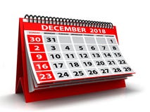 Spiraalvormige Kalender December 2018 December 2018 Kalender op witte achtergrond 3D Illustratie royalty-vrije illustratie Spiraalvormige Kalender December 2018 December 2018 Kalender op witte achtergrond 3D Illustratie royalty-vrije illustratie