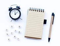 Spiral notepad with a pencil. stock photos Spiral notepad with a pencil. stock photos