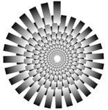 Spiral shape made of overlapping rectangles. Abstract monochrome vector illustration Spiral shape made of overlapping rectangles. Abstract monochrome vector illustration