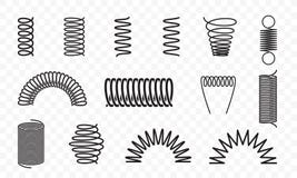 Spiral springs different shapes vector line icons vector illustration Spiral springs different shapes vector line icons vector illustration