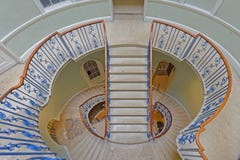 Spiral Staircase Inside Courtauld Gallery, Somerset House, London Stock Photo