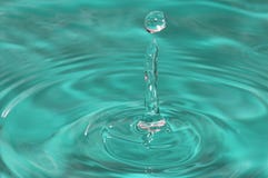Splash Water Drop In Green Stock Photo