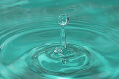 Splash Water Drop In Green Royalty Free Stock Photography