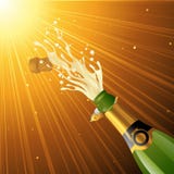 Splashing champagne. Over golden glamorous background royalty free illustration Splashing champagne. Over golden glamorous background royalty free illustration