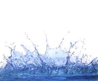 Splashing clear water on white background use for refreshment an
