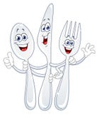 Spoon Knife And Fork Cartoon Royalty Free Stock Photography Spoon Knife And Fork Cartoon Royalty Free Stock Photography
