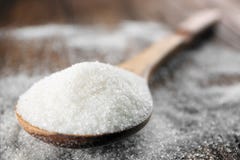 Spoon with white sugar