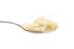 Spoon With Mashed Potatoes Left Stock Images