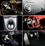 Sport car interior collage