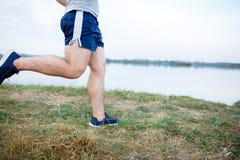 Sport and fitness runner man doing outdoors training for marathon run. royalty free stock photography Sport and fitness runner man doing outdoors training for marathon run. royalty free stock photography