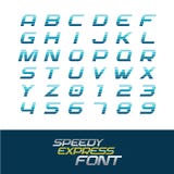 Sport font. Dynamic motion italic letters and numbers. stock illustration Sport font. Dynamic motion italic letters and numbers. stock illustration