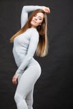 Sport geschikte vrouw in thermisch ondergoed Royalty-vrije Stock Fotografie Sport geschikte vrouw in thermisch ondergoed Royalty-vrije Stock Fotografie