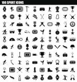 100 sport icon set, simple style stock illustration 100 sport icon set, simple style stock illustration